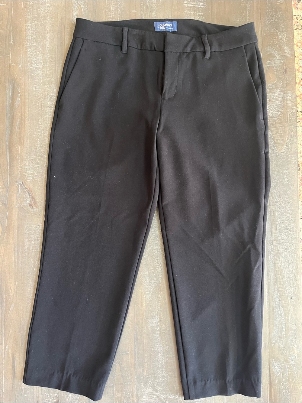 Old Navy Black Harper Mid-Rise Cropped Straight Pants Size 10